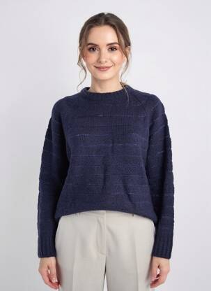 Pulover elasticitate mâneci lungi albastru LA FEE MARABOUTEE femeie