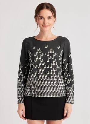 Top mâneci lungi mâneci lungi negru LA FEE MARABOUTEE femeie