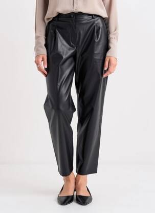 Pantalon drept talie cu cleme talie înaltă negru ONLY femeie