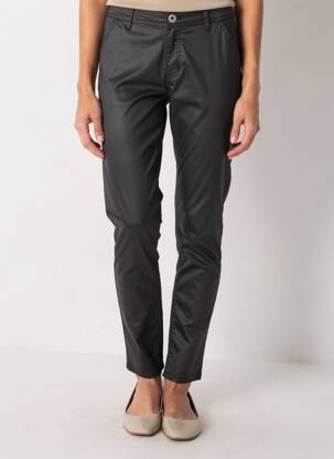 Pantalon slim țesătură acoperită mărime normală negru TBS femeie