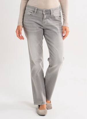 Pantalon drept elasticitate talie joasă gri UNIQLO femeie