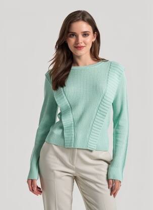 Pulover țesătură melanj mâneci lungi verde SCOTCH & SODA femeie