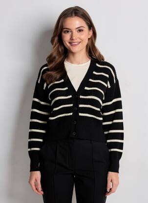 Vestă cu mâneci lungi strânsă pe partea de jos negru SCOTCH & SODA femeie
