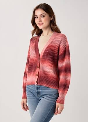 Vestă cu mâneci lungi strânsă pe partea de jos roz SCOTCH & SODA femeie