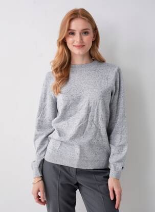 Pulover țesătură melanj mâneci lungi gri TOM TAILOR femeie