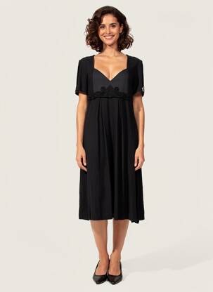 Rochie midi mâneci scurte mâneci scurte negru ELISA CAVALETTI femeie
