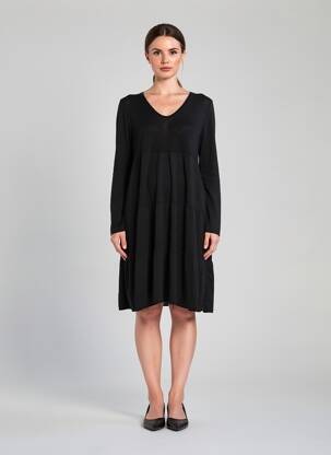 Rochie pulover elasticitate mâneci lungi negru ZABAIONE femeie