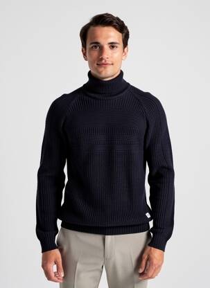 Pulover cu guler înalt elasticitate mâneci lungi albastru JACK & JONES bărbat