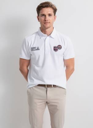 Tricou broderie mâneci scurte alb CAMBERABERO bărbat