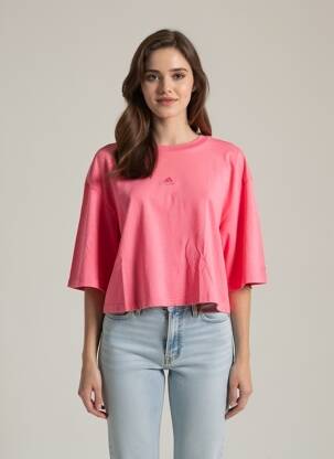 Tricou elasticitate mâneci scurte roz ADIDAS femeie