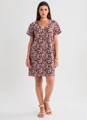 Rochie scurtă mâneci scurte mâneci scurte negru KAPORAL femeie