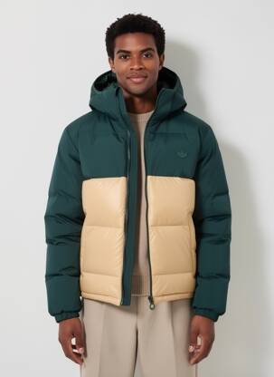 Geacă matlasată glugă verde ADIDAS bărbat