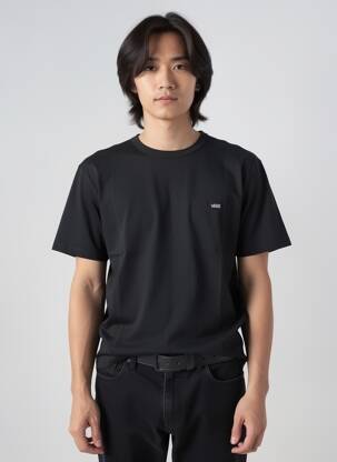 Tricou guler rotund negru VANS bărbat