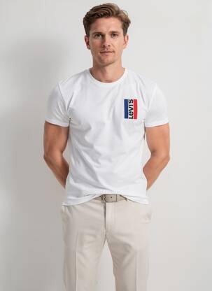 Tricou guler rotund alb LEVI'S bărbat