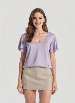 Tricou elasticitate mâneci scurte violet LES P'TITES BOMBES femeie