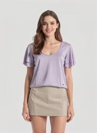 Tricou elasticitate mâneci scurte violet LES P'TITES BOMBES femeie