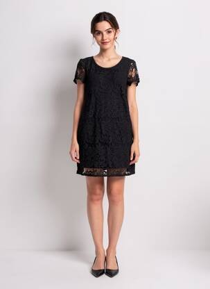Rochie scurtă mâneci scurte mâneci scurte negru TEDDY SMITH femeie