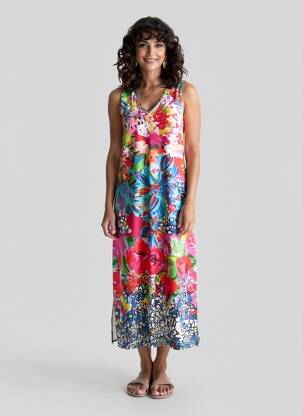 Rochie lungă albastru MALOKA femeie