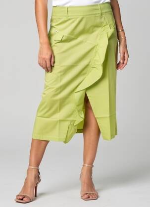 Fustă midi verde MALOKA femeie