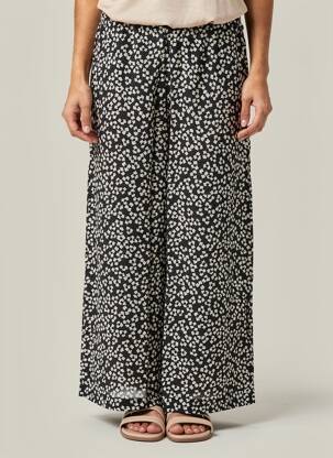 Pantalon larg negru G!OZE femeie