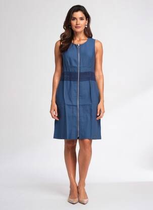 Rochie midi albastru MALOKA femeie