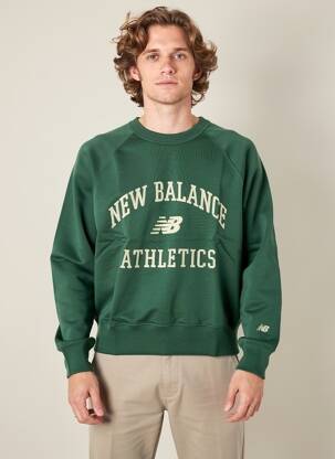 Pulover guler rotund mâneci lungi verde NEW BALANCE bărbat