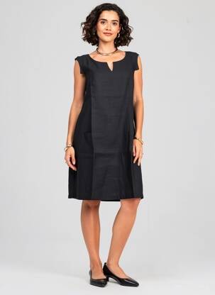 Rochie midi negru MALOKA femeie