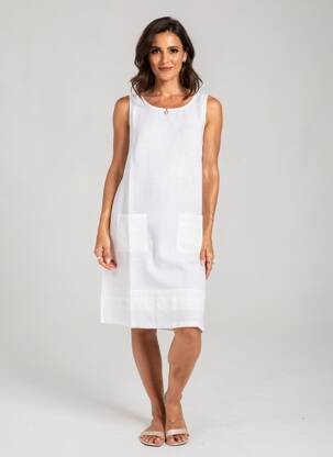 Rochie midi alb MALOKA femeie