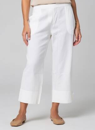 Pantalon 7/8 alb MALOKA femeie