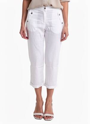 Pantalon 7/8 alb MALOKA femeie
