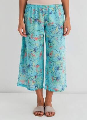 Pantalon trei sferturi albastru G!OZE femeie