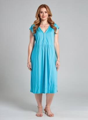 Rochie midi turcoaz MALOKA femeie