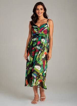 Rochie midi verde MALOKA femeie