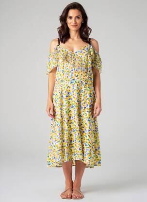 Rochie midi galben PAUL BRIAL femeie