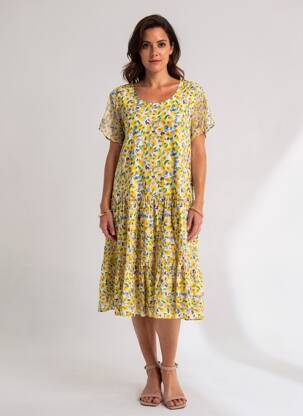 Rochie midi galben PAUL BRIAL femeie