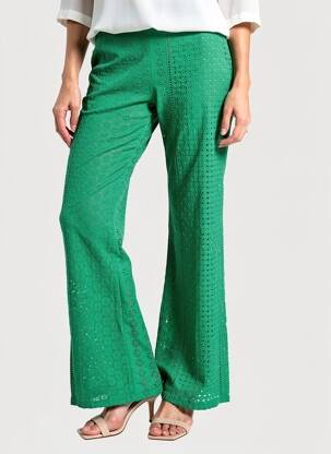 Pantalon evazat verde PAUL BRIAL femeie