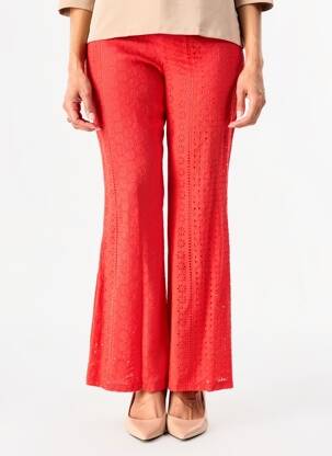 Pantalon evazat roșu PAUL BRIAL femeie