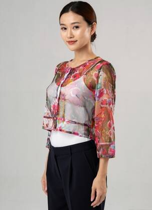Vestă cu mâneci lungi violet MALOKA femeie