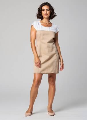 Rochie scurtă bej PAUL BRIAL femeie