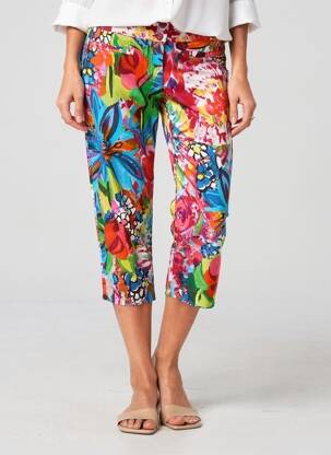 Pantalon trei sferturi roșu MALOKA femeie