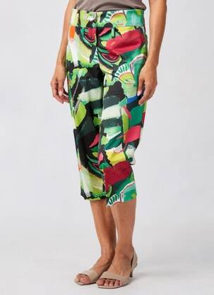Pantalon trei sferturi verde MALOKA femeie