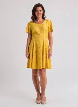 Rochie scurtă galben PAUL BRIAL femeie