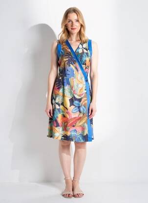 Rochie midi albastru PAUL BRIAL femeie
