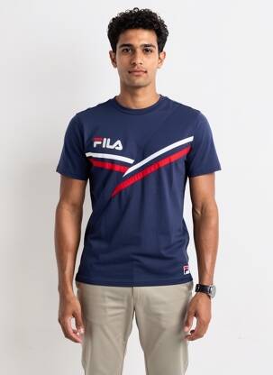 Tricou guler rotund albastru FILA bărbat