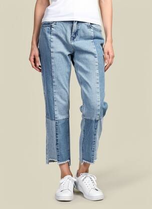 Pantalon trei sferturi albastru MANGO femeie