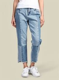 Pantalon trei sferturi albastru MANGO femeie
