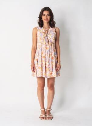 Rochie scurtă roz MANGO femeie
