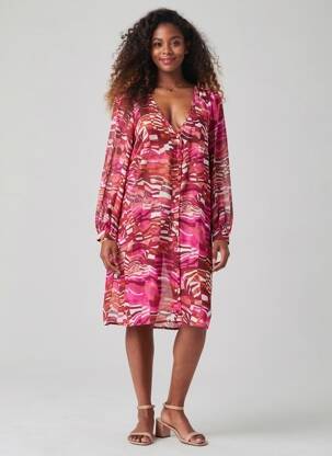 Rochie midi roz VERO MODA femeie