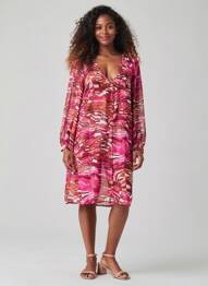 Rochie midi roz VERO MODA femeie