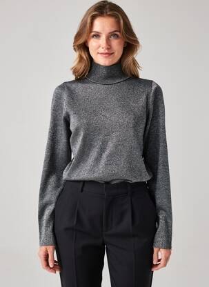 Pulover cu guler înalt argintiu ASTRID BLACK LABEL femeie